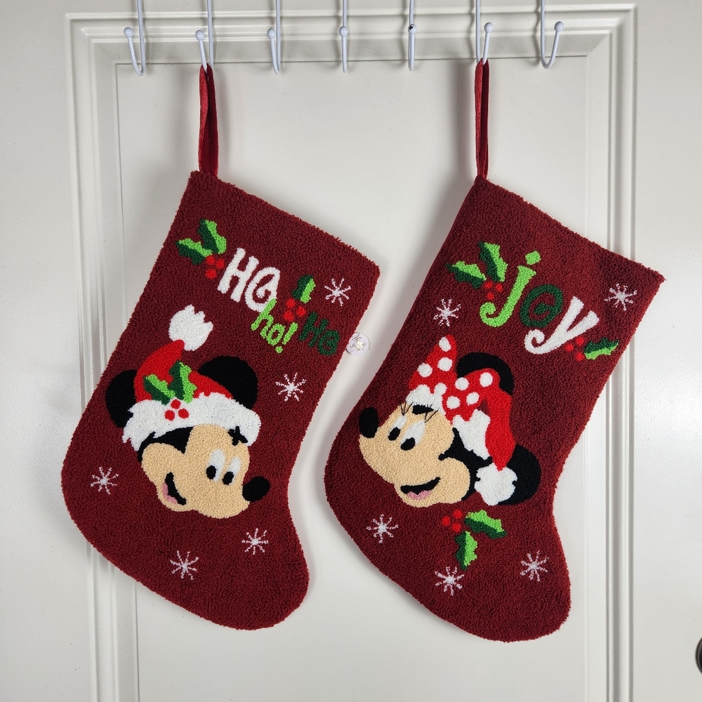 Disney Theme Park Christmas Holiday Stocking Mickey Minnie Mouse
